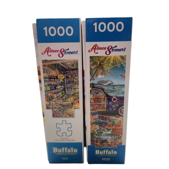 Two 1000pc puzzles Aimee Stewart Buffalo Games: Farm Fresh and Beach Vacation - Picture 4 of 7